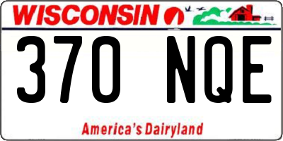 WI license plate 370NQE