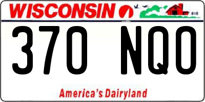 WI license plate 370NQO