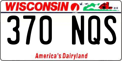 WI license plate 370NQS