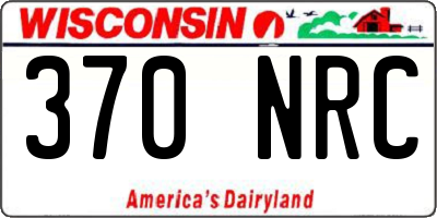 WI license plate 370NRC