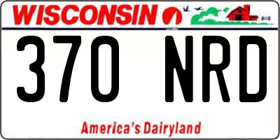 WI license plate 370NRD