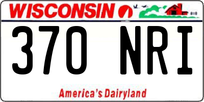WI license plate 370NRI