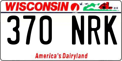 WI license plate 370NRK