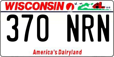 WI license plate 370NRN
