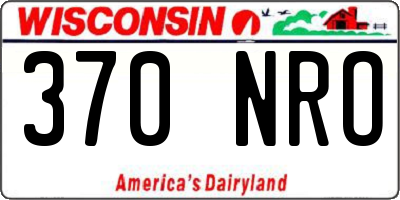WI license plate 370NRO