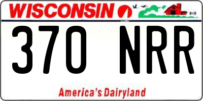 WI license plate 370NRR