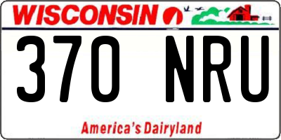 WI license plate 370NRU