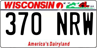 WI license plate 370NRW