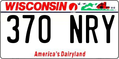 WI license plate 370NRY