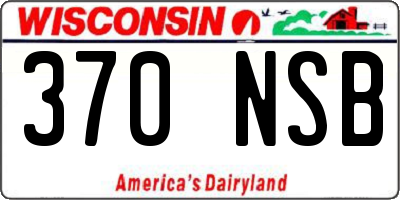 WI license plate 370NSB