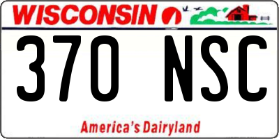 WI license plate 370NSC