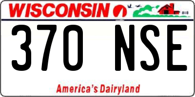 WI license plate 370NSE