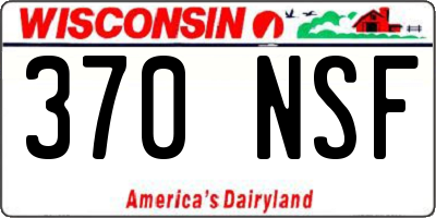 WI license plate 370NSF