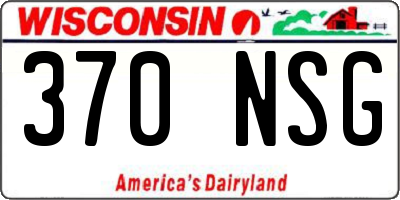 WI license plate 370NSG