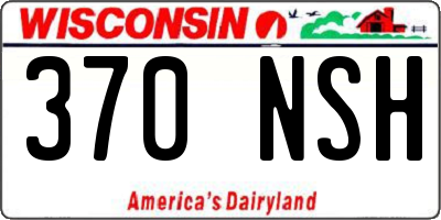 WI license plate 370NSH