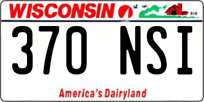 WI license plate 370NSI
