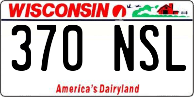 WI license plate 370NSL