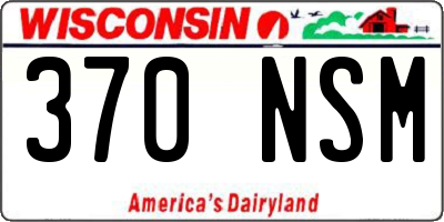 WI license plate 370NSM