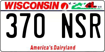 WI license plate 370NSR