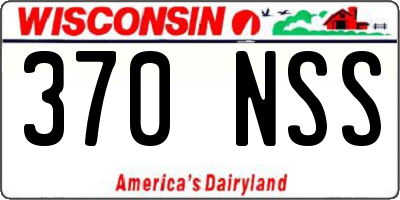 WI license plate 370NSS