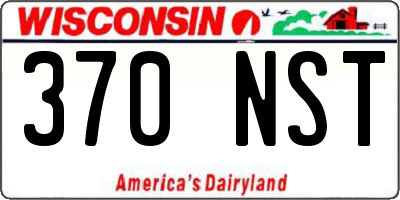 WI license plate 370NST