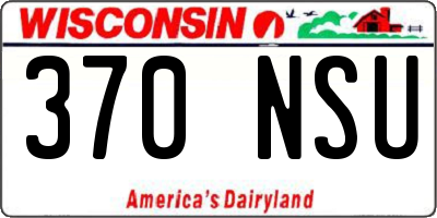 WI license plate 370NSU
