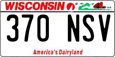 WI license plate 370NSV