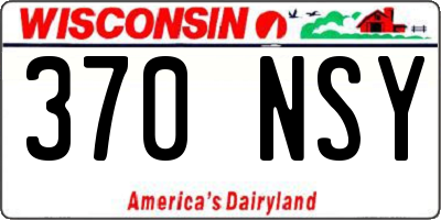 WI license plate 370NSY