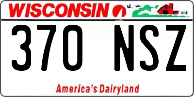 WI license plate 370NSZ