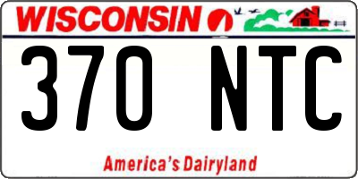 WI license plate 370NTC