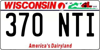WI license plate 370NTI
