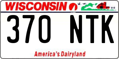 WI license plate 370NTK