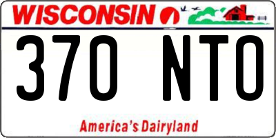 WI license plate 370NTO