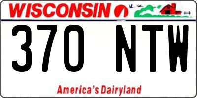 WI license plate 370NTW
