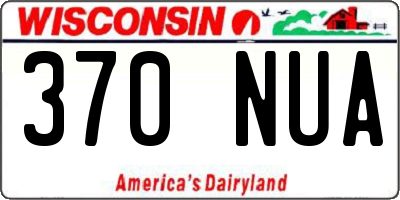 WI license plate 370NUA