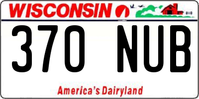 WI license plate 370NUB