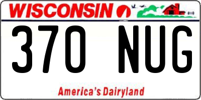 WI license plate 370NUG