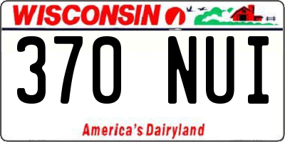 WI license plate 370NUI