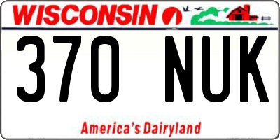 WI license plate 370NUK