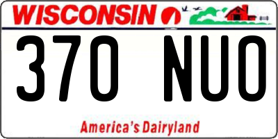 WI license plate 370NUO