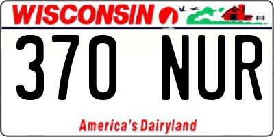 WI license plate 370NUR
