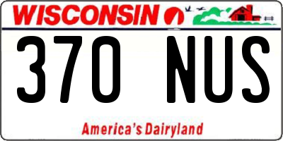 WI license plate 370NUS