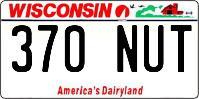 WI license plate 370NUT