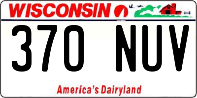 WI license plate 370NUV