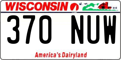 WI license plate 370NUW