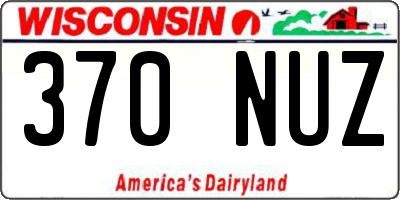 WI license plate 370NUZ