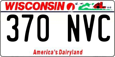WI license plate 370NVC