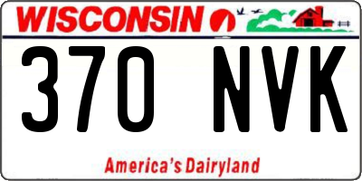 WI license plate 370NVK