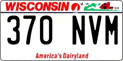 WI license plate 370NVM