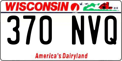 WI license plate 370NVQ